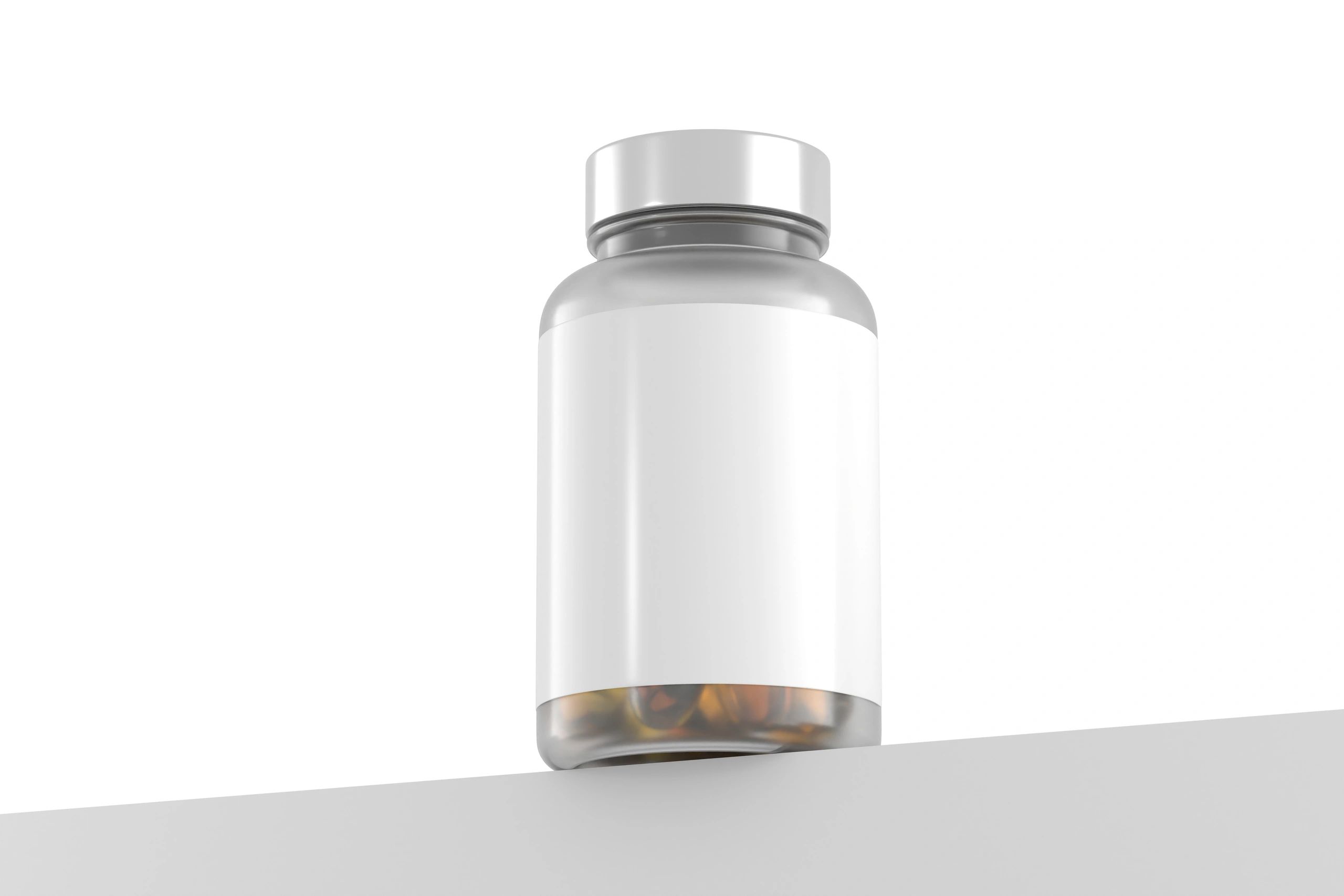 Supplement bottle on a clean background